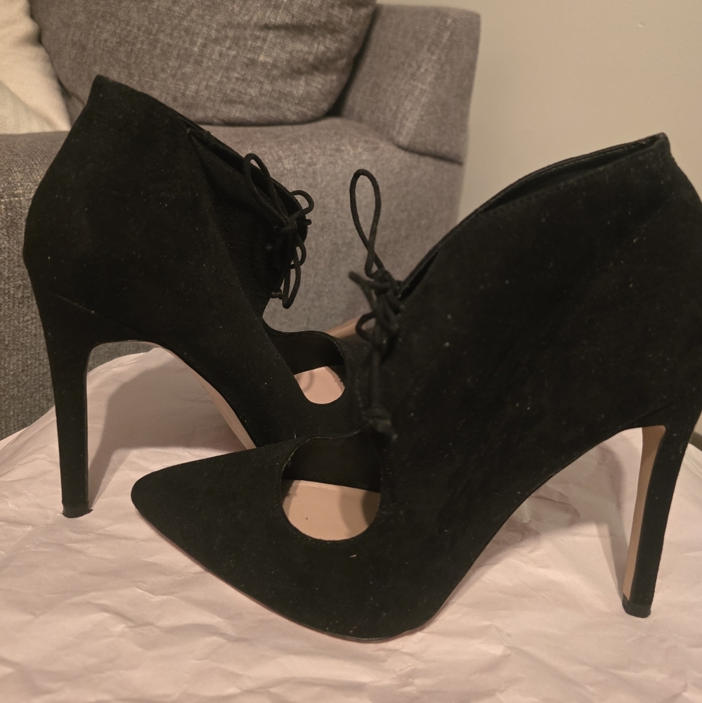 Aldo Black Lace-Up Heels